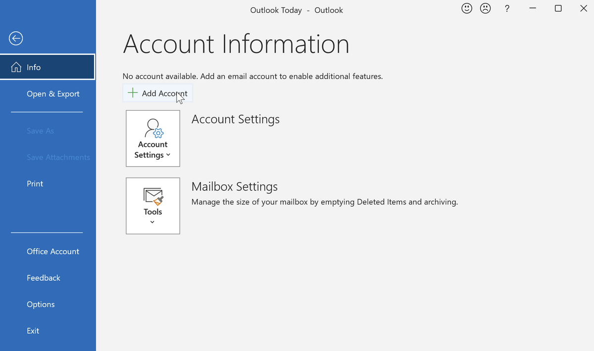 Account Information - Add Account